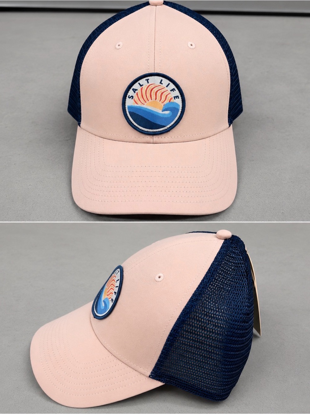 Salt Life Pink Front with Navy Mesh Logo Cap
